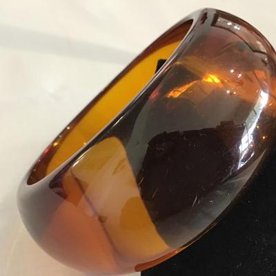 Apple juice Wide Lucite Bangle