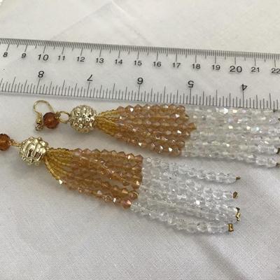 Beautiful Glass Tassel Earrings