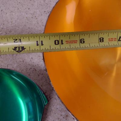 Denmark Enameled Jewel Tone Metal Bowls- Assorted Shapes and Sizes- Four Pieces