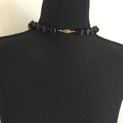 Vintage black beaded necklace