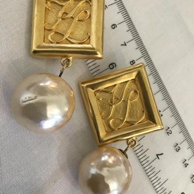 Karl Lagerfeild Vintage Earrings Fashion Designer Fendi and Channel. Highly Collectible