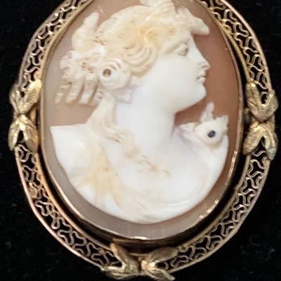10k Gold Cameo Brooch or Pendant