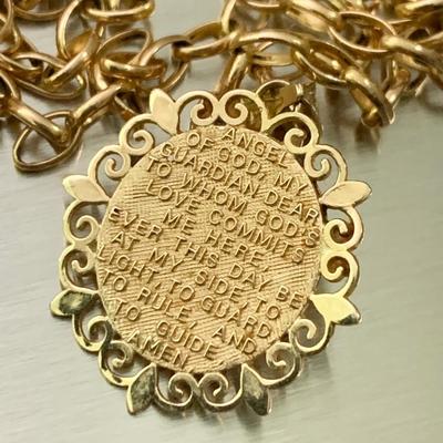 Two 14k Gold Religious Pendants + Two 14k Gold Chains