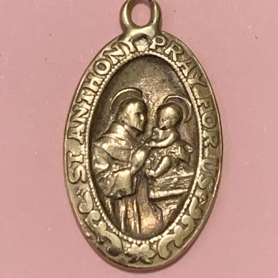Two 14k Gold Religious Pendants + Two 14k Gold Chains