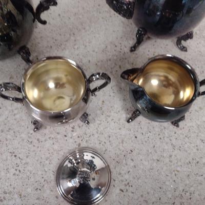 Sheridan Silver on Copper Tea and Coffee Set- Four Pieces