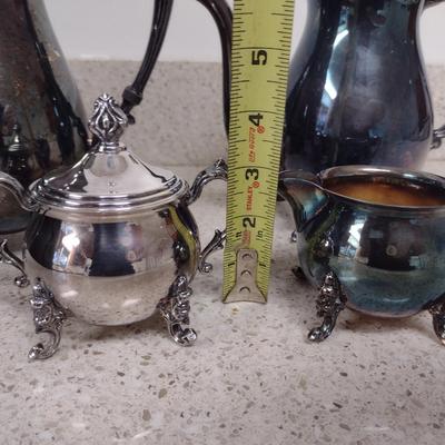 Sheridan Silver on Copper Tea and Coffee Set- Four Pieces