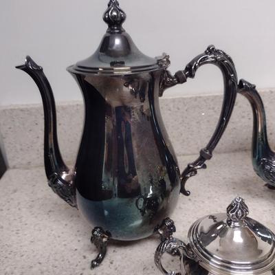 Sheridan Silver on Copper Tea and Coffee Set- Four Pieces
