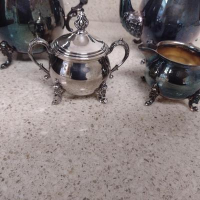 Sheridan Silver on Copper Tea and Coffee Set- Four Pieces