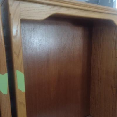 Oak Finish Bookcase with Shelves Choice A