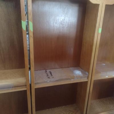 Oak Finish Bookcase with Shelves Choice A