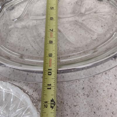 Collection of Glass Serve Ware with Metal Bases