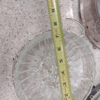 Collection of Glass Serve Ware with Metal Bases