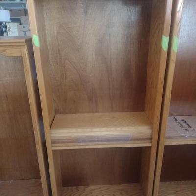 Oak Finish Bookcase with Shelves Choice B