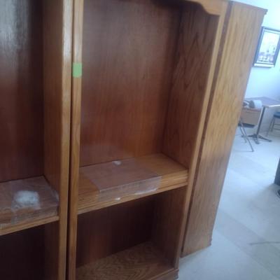 Oak Finish Bookcase with Shelves Choice C