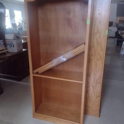 Oak Finish Bookcase with Shelves Choice D
