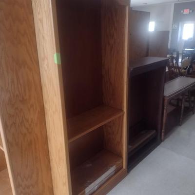 Oak Finish Bookcase with Shelves Choice E