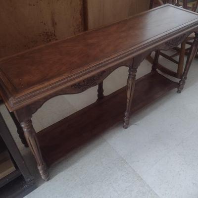 Walnut Finish Sofa Table Choice A