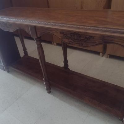 Walnut Finish Sofa Table Choice A