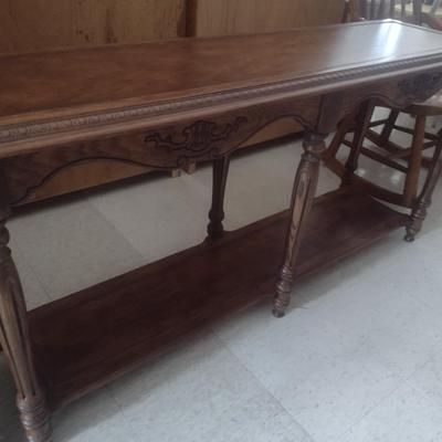 Walnut Finish Sofa Table Choice A