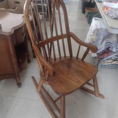 Windsor Style Oak Rocking Chair
