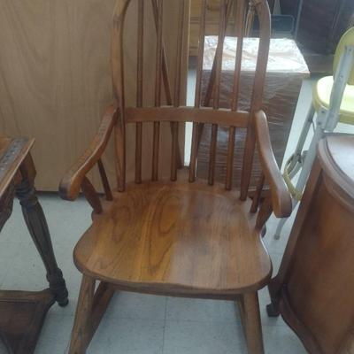 Windsor Style Oak Rocking Chair
