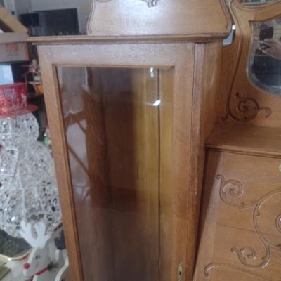 Antique Oak Solid Wood Secretary Cabinet