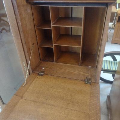 Antique Oak Solid Wood Secretary Cabinet
