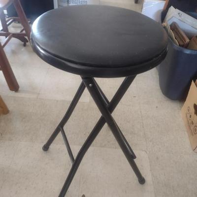 Folding Leg Padded Seat Stool