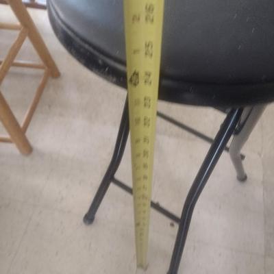 Folding Leg Padded Seat Stool