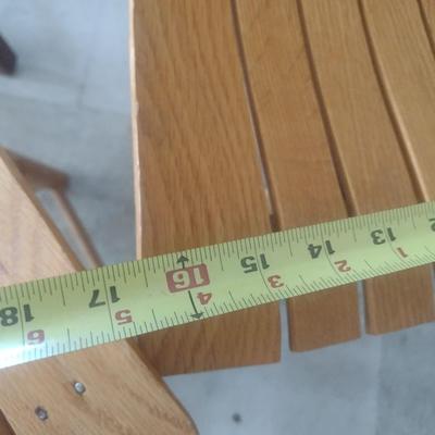 Pair of Vintage Stationary Wood Slat Bar Stools