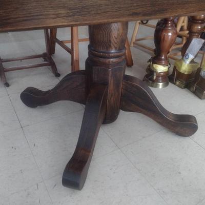 Custom Crafted Pedestal Drop Leaf Table