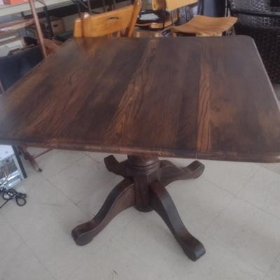 Custom Crafted Pedestal Drop Leaf Table
