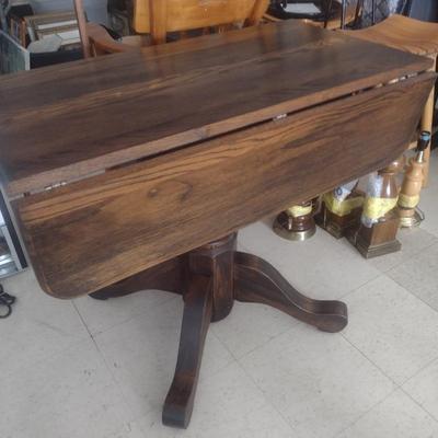 Custom Crafted Pedestal Drop Leaf Table