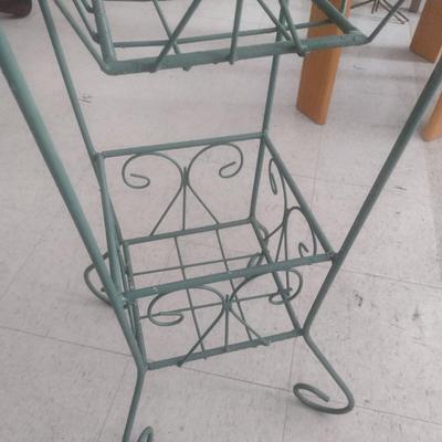 Wrought Metal Double Basket Plant Stand