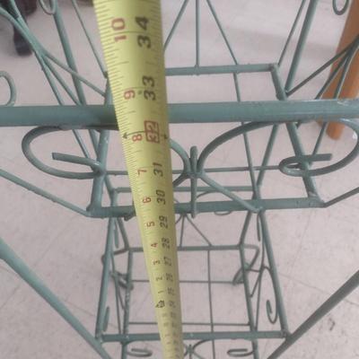 Wrought Metal Double Basket Plant Stand