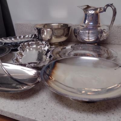 Collection of Metal Serve Ware- Some Silver Plated- Assorted Makers