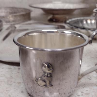Large Collection of Metal Serve Ware and Tidbit Trays- Some Silver Plated- Assorted Makers