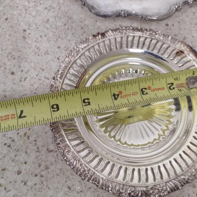 Large Collection of Metal Serve Ware and Tidbit Trays- Some Silver Plated- Assorted Makers