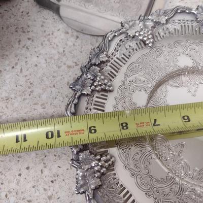 Large Collection of Metal Serve Ware and Tidbit Trays- Some Silver Plated- Assorted Makers