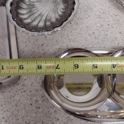 Large Collection of Metal Serve Ware and Tidbit Trays- Some Silver Plated- Assorted Makers