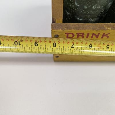 Vintage Coca-Cola Wooden 6 Pack Carrier With Bottles From Different Towns