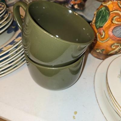 Green mugs