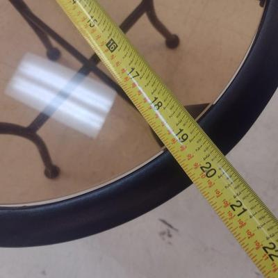 Glass Top Round Patio Side Table