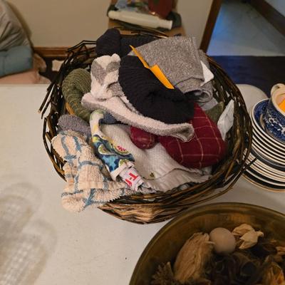 Basket of dish towels