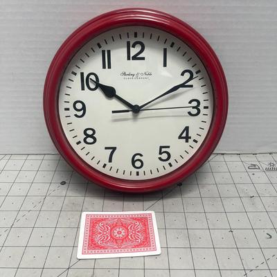 Sterling & Noble Round Wall Clock - Red