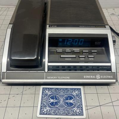 General Electric Memory Telephone Alarm Clock AM FM Radio 7-4735
