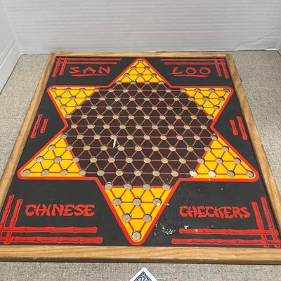 Vintage Reversible Game Board Chinese Checkers ( Has all the marbles!)