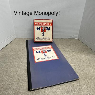 Vintage Monopoly Board Game ( copy right date says 1935) with wood pieces!