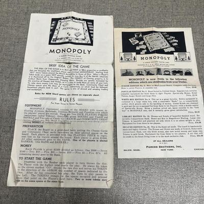 Vintage Monopoly Board Game ( copy right date says 1935) with wood pieces!