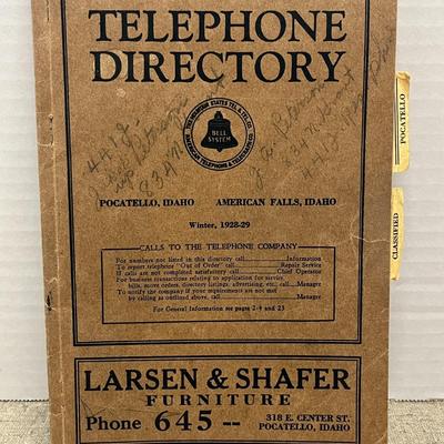 Vintage 1928–1929 Telephone Directory